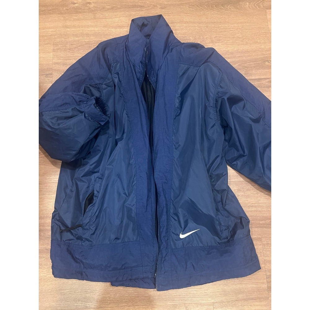 Nike Men's Navy Blue Windbreaker Jacket Size XL Vintage